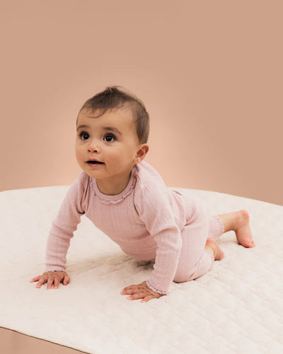 Bebe By Minihaha White Label Pink Organic Pointelle Legging