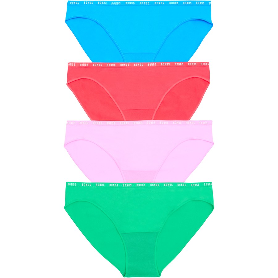 Bonds Womens Everyday Seamless Bikini 4 Pack - Multi