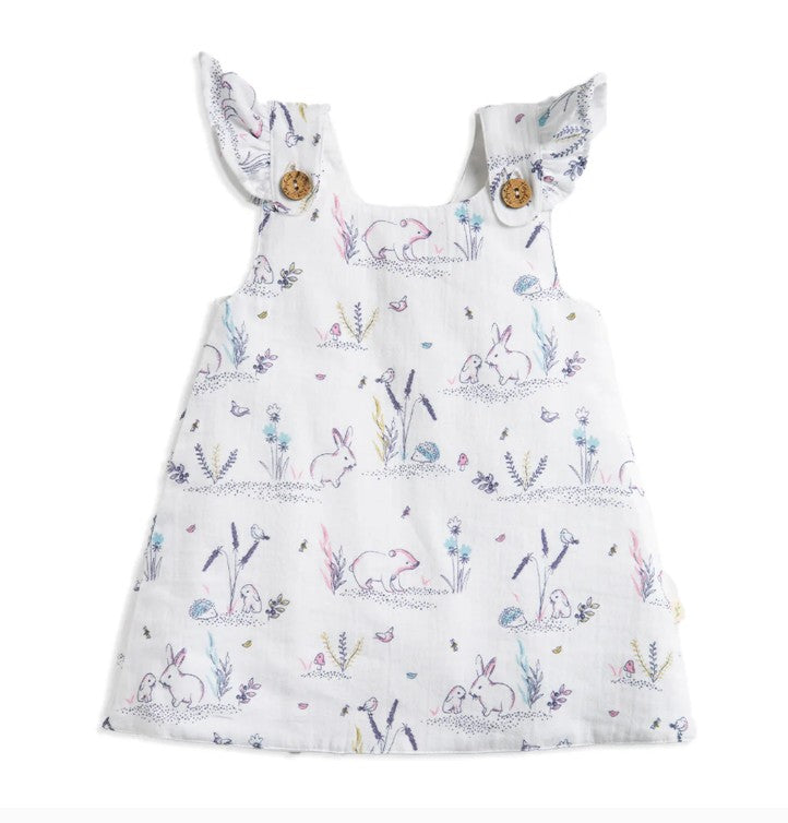 Tiny Twig Wrap Dress & Bloomer Set - Hibernation Crinkle