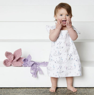 Tiny Twig Wrap Dress & Bloomer Set - Hibernation Crinkle