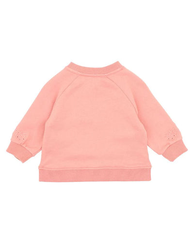 Bebe By Minihaha Lyla Embroidered Sweat Top - Dusky Coral