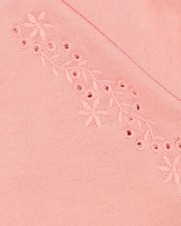 Bebe By Minihaha Lyla Embroidered Sweat Top - Dusky Coral