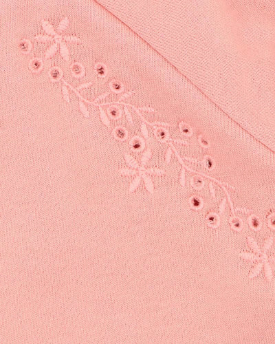 Bebe By Minihaha Lyla Embroidered Sweat Top - Dusky Coral