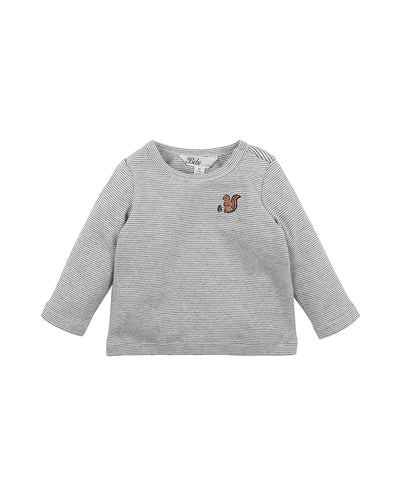 Bebe By Minihaha Atlas Stripe Long Sleeve Tee - Coal Stripe