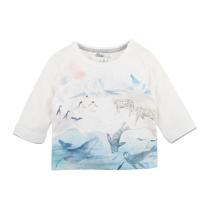 Bebe By Minihaha Blair Iceberg Long Sleeve Tee - Cloud
