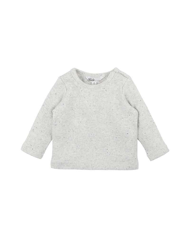 Bebe By Minihaha Blue Speckle Rib Tee