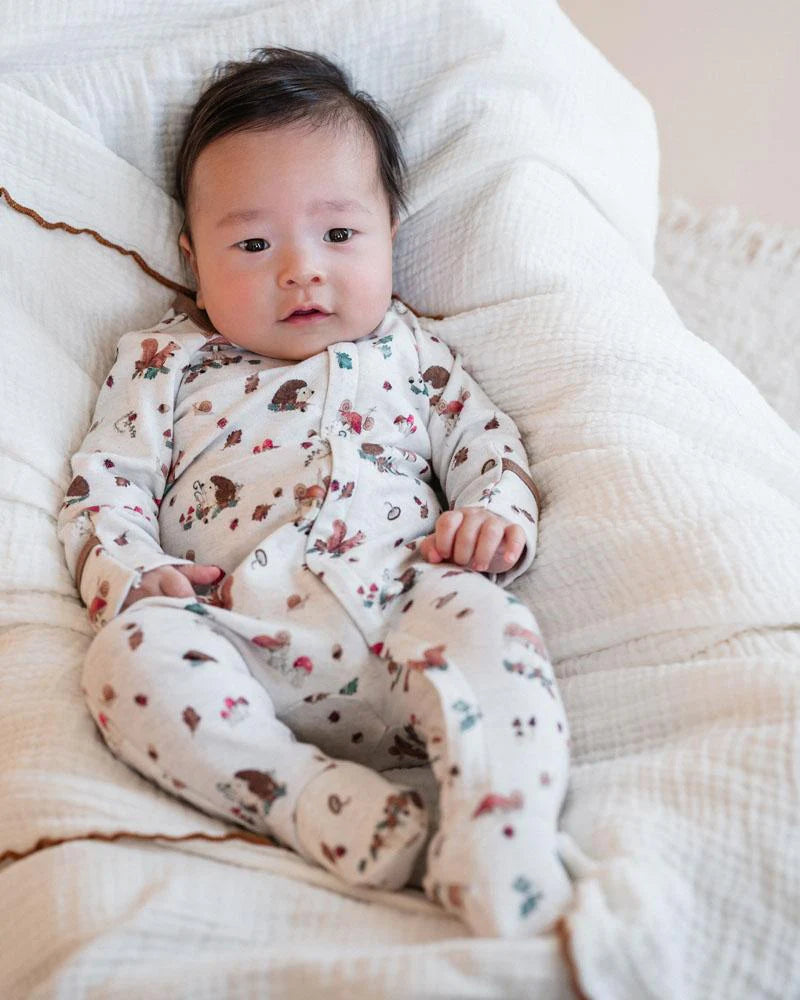 Bebe By Minihaha Toby Print Long Sleeve Zip Onesie