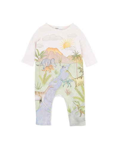 Bebe By Minihaha Isaac Dinosaur Long Sleeve Romper