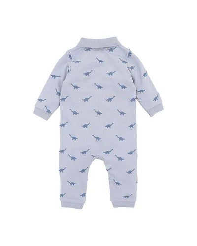 Bebe By Minihaha Isaac Embroidered Dino Long Sleeve Romper