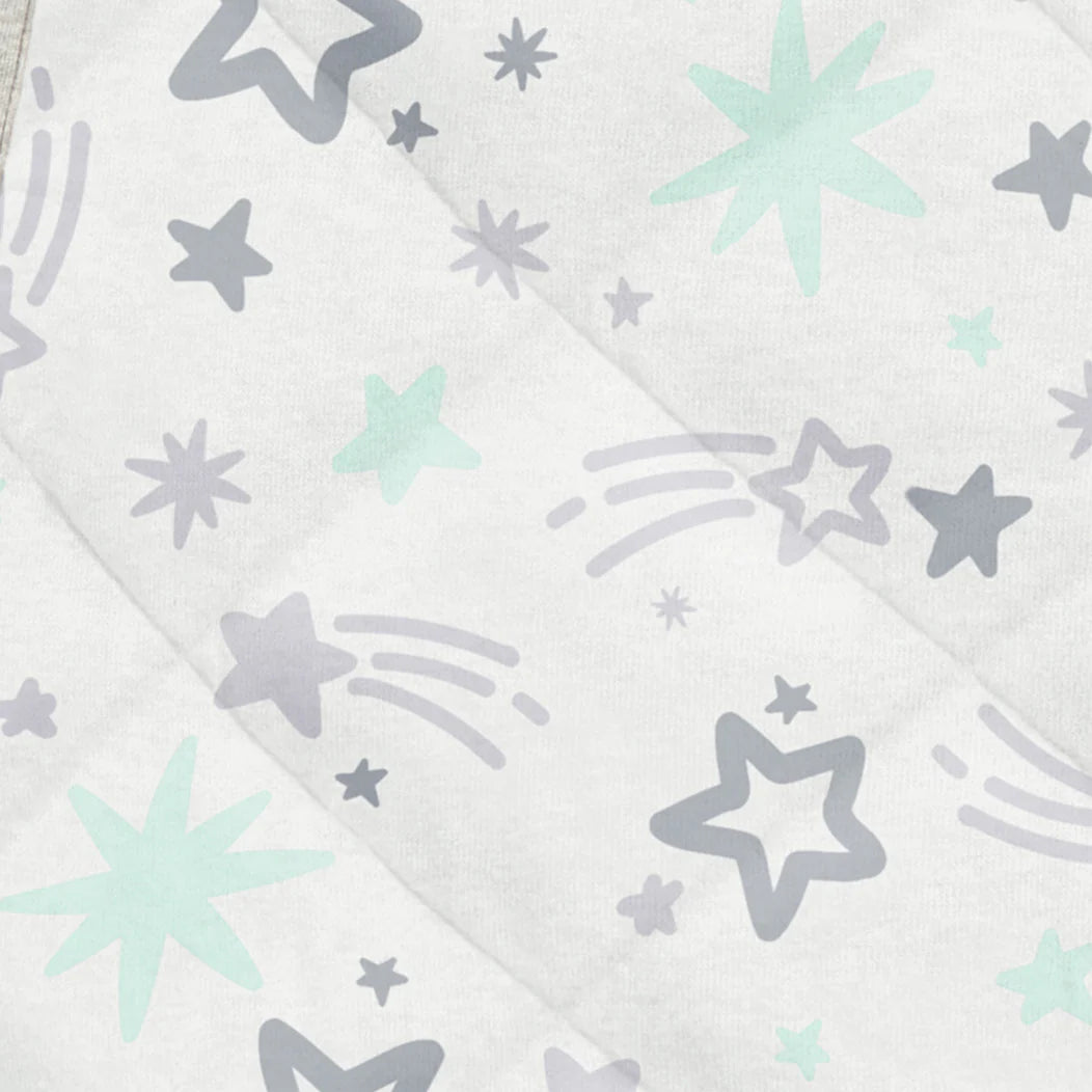 Love To Dream Organic Wool Sleep Suit Long Sleeve 3.5 TOG - Mint Stars