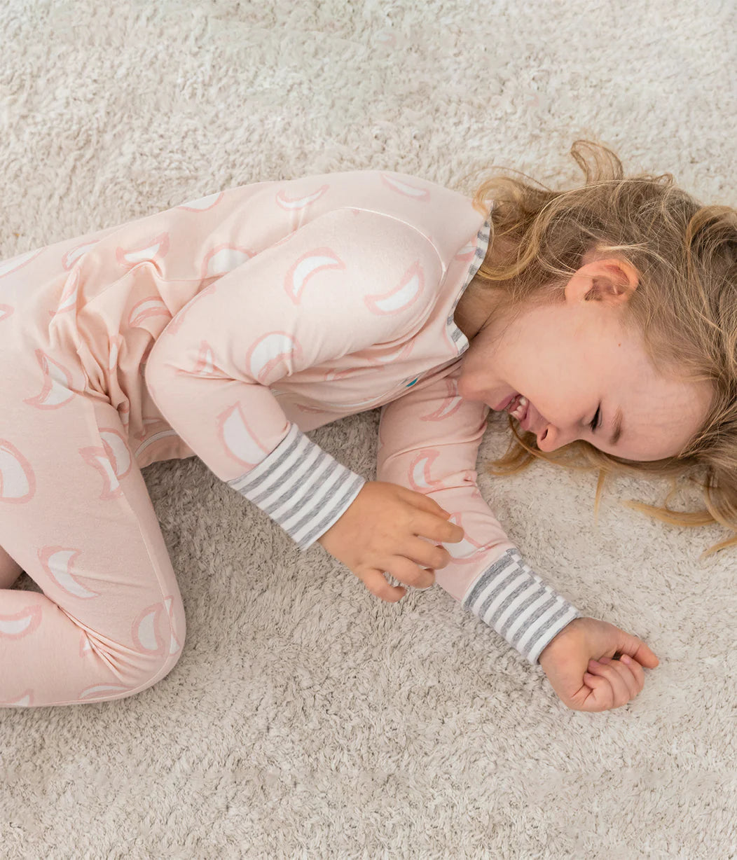 Love To Dream Long Sleeve Footless Romper - Dusty Pink Eclipse