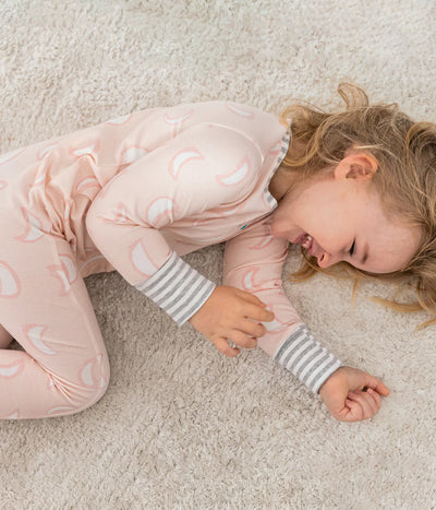 Love To Dream Long Sleeve Footless Romper - Dusty Pink Eclipse