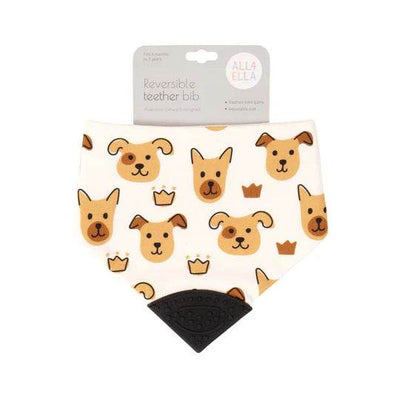 All 4 Ella Bandana Bib With Silicone Teether - Puppies - Outlet Shop For Kids