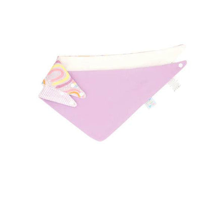 All 4 Ella Bandana Bibs 2 Pack - Lilac Rainbows - Outlet Shop For Kids
