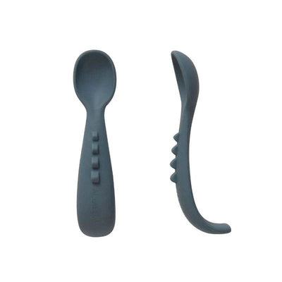 All 4 Ella Comfy Grip Silicone Spoons 2 Pack - Slate Blue - Outlet Shop For Kids