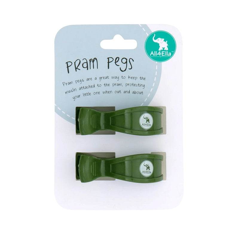 All 4 Ella Pram Pegs 2 Pack - Forest Green - Outlet Shop For Kids