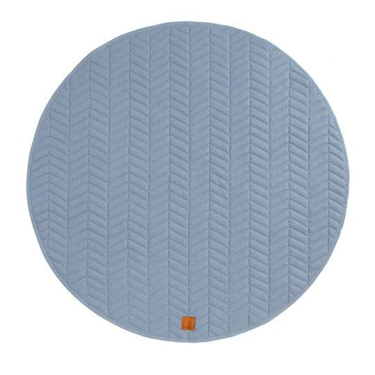 All 4 Ella Quilted Reversible Linen Playmat - Slate Blue - Outlet Shop For Kids