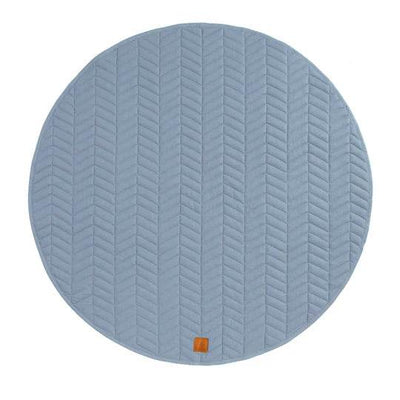 All 4 Ella Quilted Reversible Linen Playmat - Slate Blue - Outlet Shop For Kids