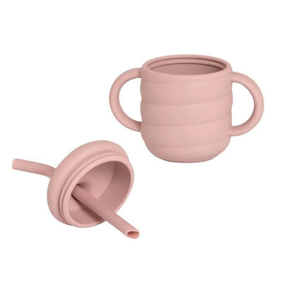 All 4 Ella Silicone Sippy Cup With Straw - Dusty Pink - Outlet Shop For Kids