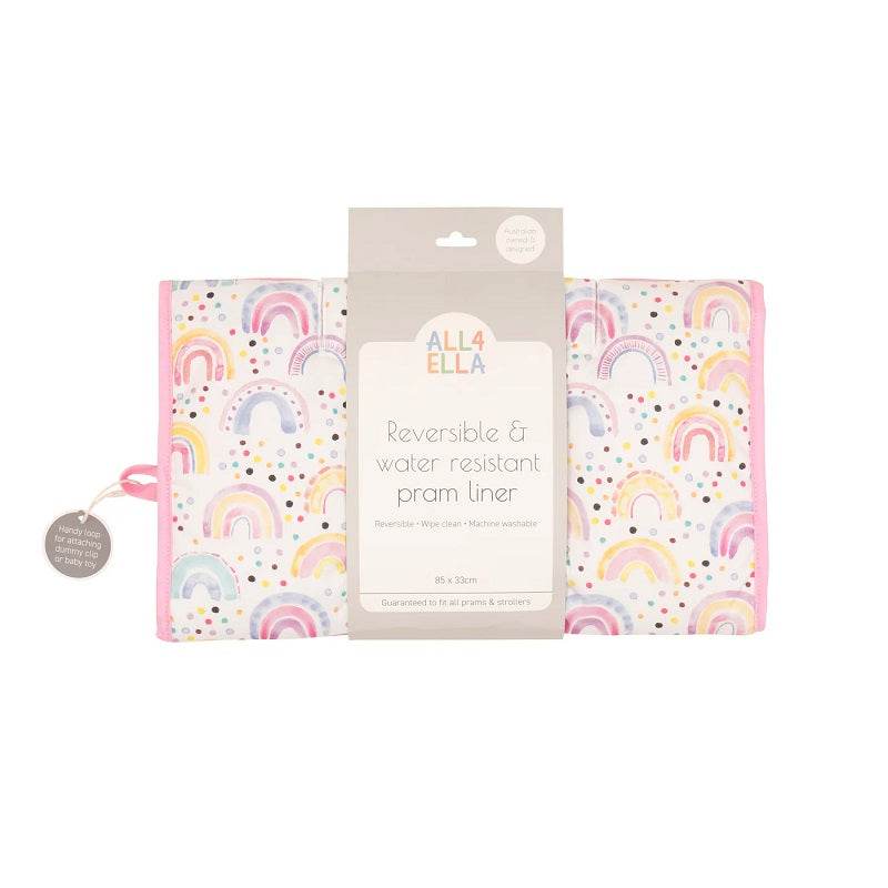 All 4 Ella Universal Pram Liner - Watercolour Rainbow - Outlet Shop For Kids