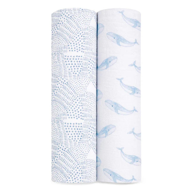 Aden and Anais Organic 2 pack Swaddle - Oceanic