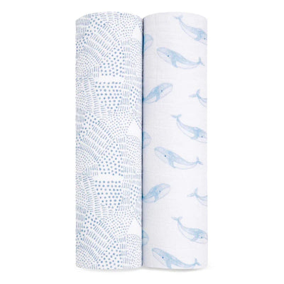 Aden and Anais Organic 2 pack Swaddle - Oceanic