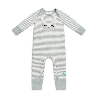 Love To Dream Self-Soothing Footless Romper - Stripe Grey Stevie The Bunny™