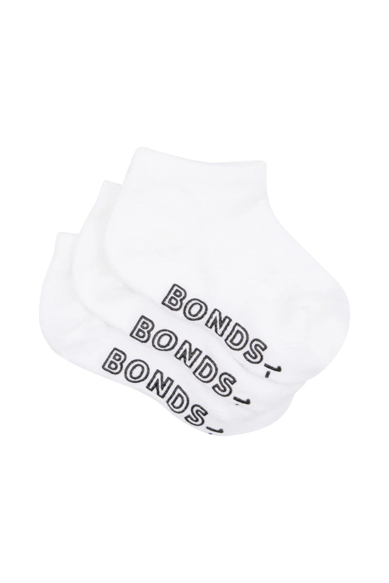 Bonds Baby Lightweight Low Cut 3 Pack - White