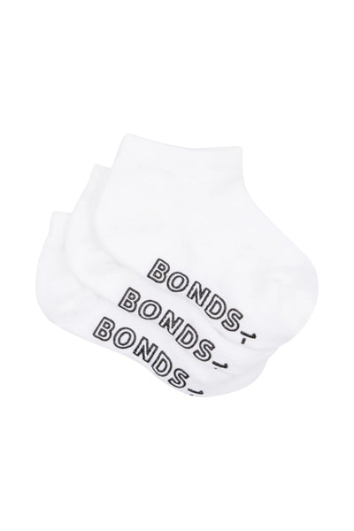 Bonds Baby Lightweight Low Cut 3 Pack - White