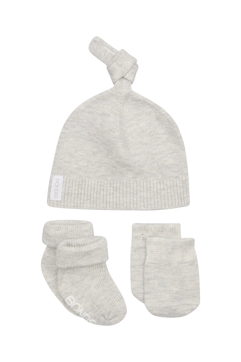 Bonds Bamboo Beanie Set - Light Grey Marle