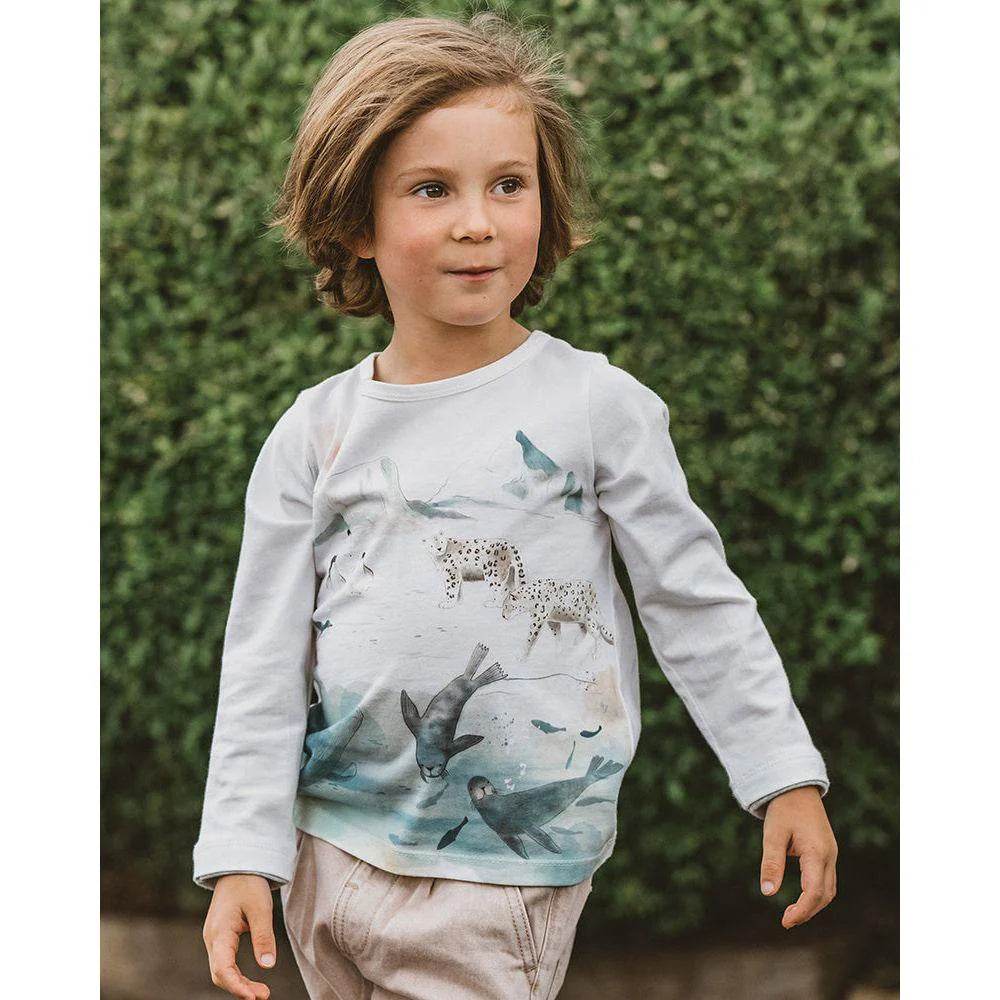 Bebe By Minihaha Blair Iceberg Long Sleeve Tee - Cloud - Outlet Shop For Kids
