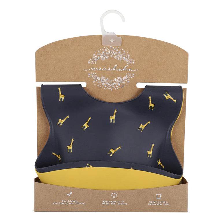 Bebe By Minihaha Giraffe Print 2 Pack Silicone Bibs - Outlet Shop For Kids