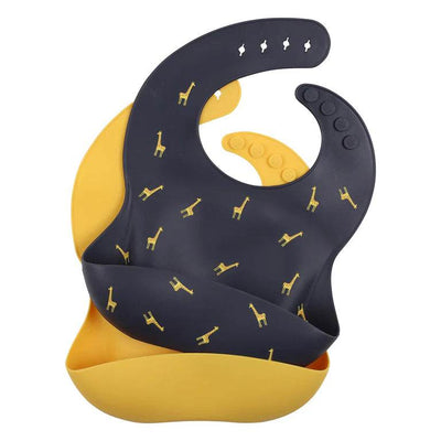 Bebe By Minihaha Giraffe Print 2 Pack Silicone Bibs - Outlet Shop For Kids
