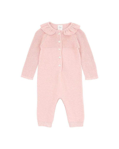 Bebe By Minihaha Molly Dusky Pink Collared Knitted Romper - Outlet Shop For Kids