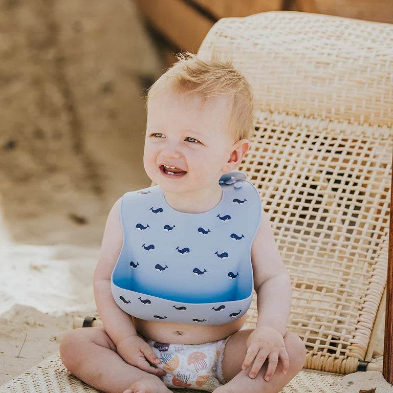 Bebe By Minihaha Whale Print 2 Pack Silicone Bibs - Outlet Shop For Kids