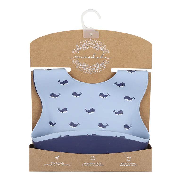 Bebe By Minihaha Whale Print 2 Pack Silicone Bibs - Outlet Shop For Kids
