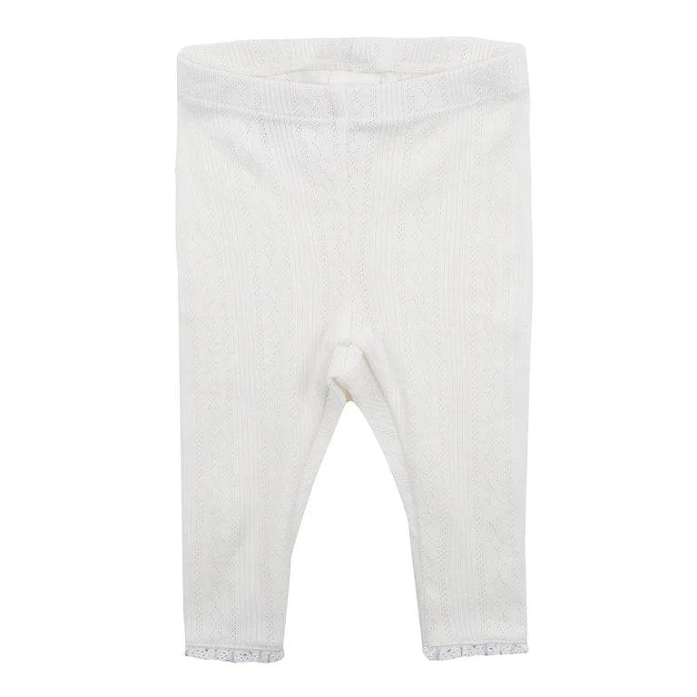 Bebe By Minihaha White Label Cloud Organic Pointelle Legging - Outlet Shop For Kids