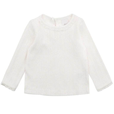Bebe By Minihaha White Label Cloud Organic Pointelle Long Sleeve Tee - Outlet Shop For Kids