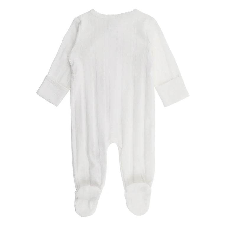 Bebe By Minihaha White Label Cloud Organic Pointelle Long Sleeve Zipsuit - Outlet Shop For Kids