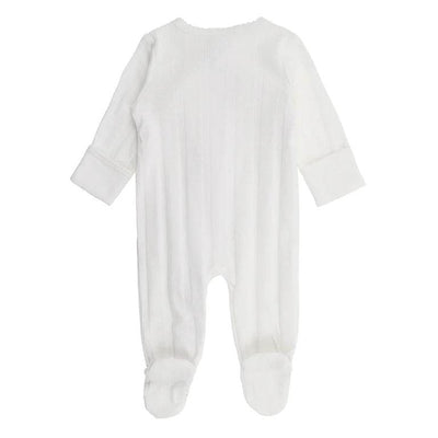 Bebe By Minihaha White Label Cloud Organic Pointelle Long Sleeve Zipsuit - Outlet Shop For Kids