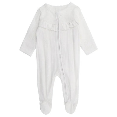 Bebe By Minihaha White Label Cloud Organic Pointelle Long Sleeve Zipsuit - Outlet Shop For Kids
