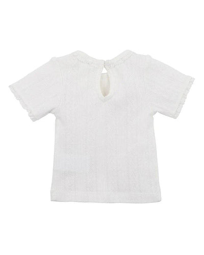 Bebe By Minihaha White Label Cloud Organic Pointelle Short Sleeve Tee - Outlet Shop For Kids