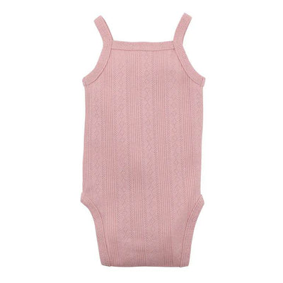 Bebe By Minihaha White Label Dusky Pink Organic Pointelle Bodysuit - Outlet Shop For Kids