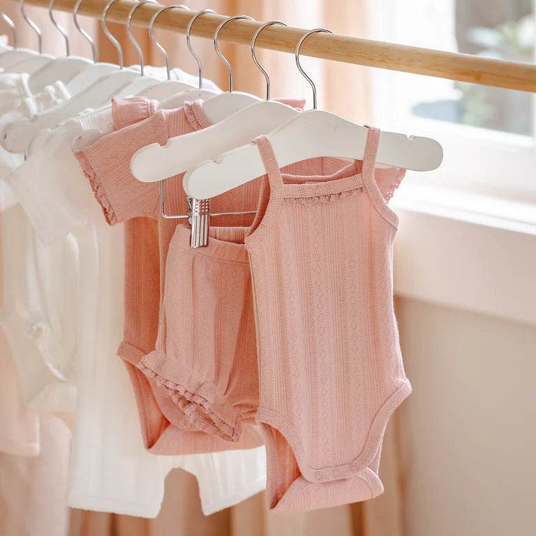 Bebe By Minihaha White Label Dusky Pink Organic Pointelle Bodysuit - Outlet Shop For Kids