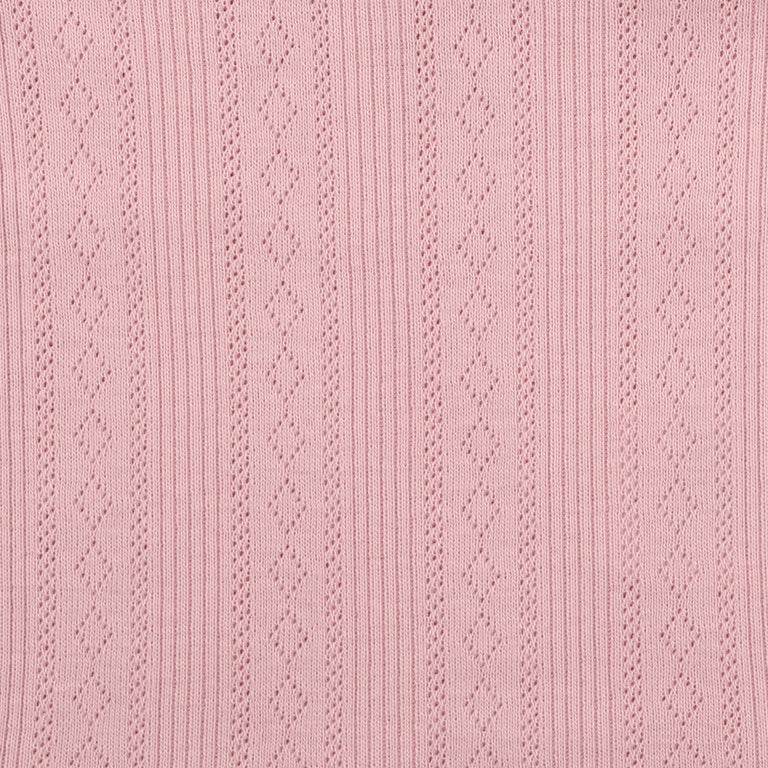 Bebe By Minihaha White Label Dusky Pink Organic Pointelle Long Sleeve Zipsuit - Outlet Shop For Kids