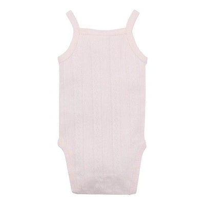 Bebe By Minihaha White Label Pink Organic Pointelle Bodysuit - Outlet Shop For Kids