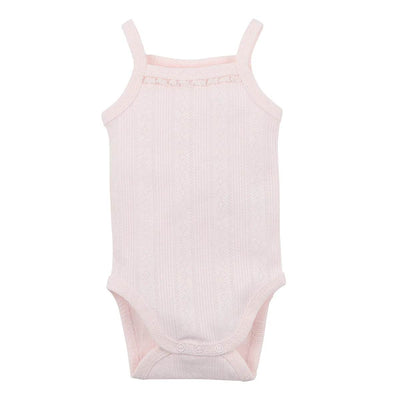 Bebe By Minihaha White Label Pink Organic Pointelle Bodysuit - Outlet Shop For Kids
