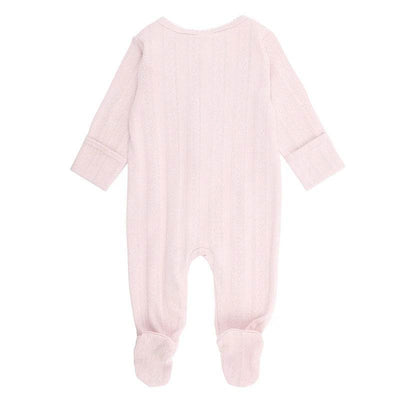 Bebe By Minihaha White Label Pink Organic Pointelle Long Sleeve Zipsuit - Outlet Shop For Kids
