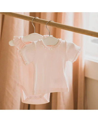 Bebe By Minihaha White Label Pink Organic Pointelle Short Sleeve Tee - Outlet Shop For Kids