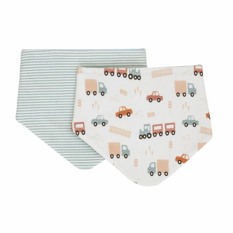 All 4 Ella Bandana Bibs 2 Pack - Blue Trucks